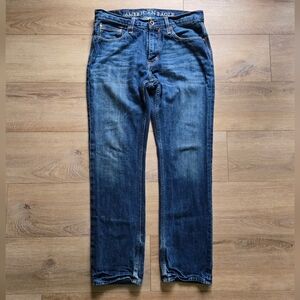 American Eagle Outfitters Blue Straight Jeans with Authentic Fade